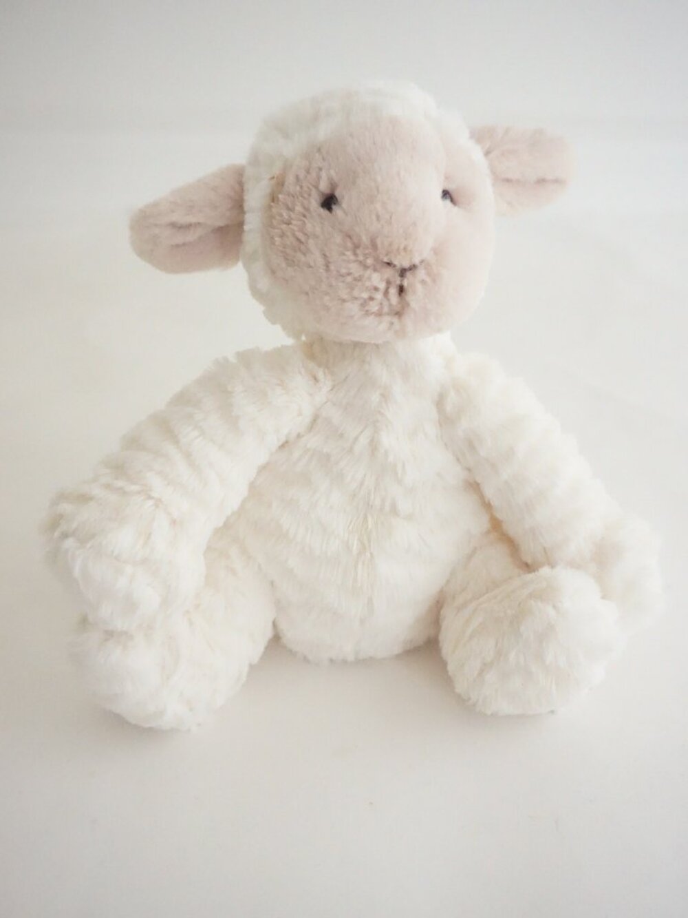 Jellycat Fuddlewuddle Lamb Cream White Retired Rare Floppy Fuzzy Sheep Plush Toy